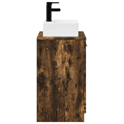 vidaXL Bathroom Furniture Set Smoked Oak Engineered Wood