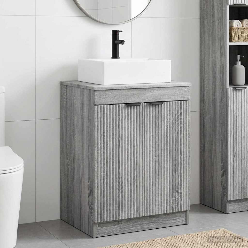 vidaXL Bathroom Furniture Set Grey Sonoma Engineered Wood