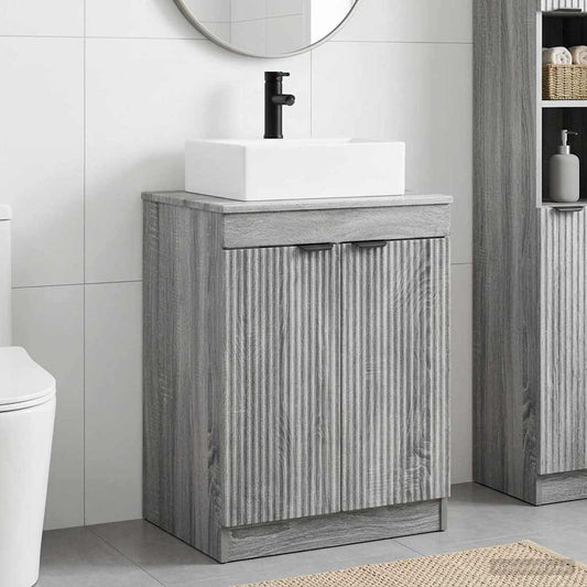 vidaXL Bathroom Furniture Set Grey Sonoma Engineered Wood
