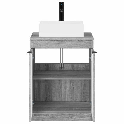 vidaXL Bathroom Furniture Set Grey Sonoma Engineered Wood