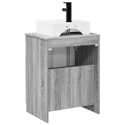 vidaXL Bathroom Furniture Set Grey Sonoma Engineered Wood