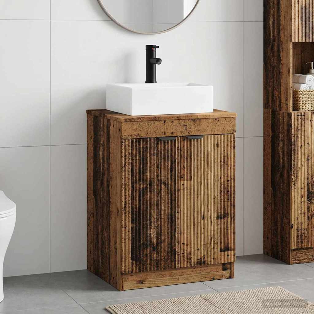 vidaXL Bathroom Furniture Set Old Wood Engineered Wood