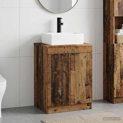 vidaXL Bathroom Furniture Set Old Wood Engineered Wood