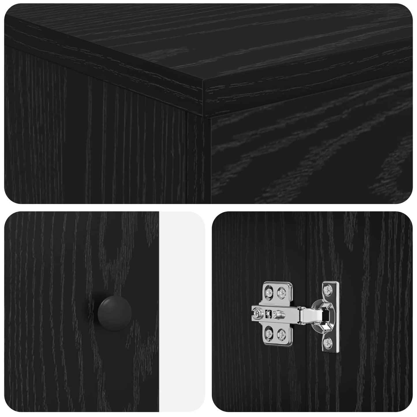 vidaXL Bathroom Furniture Set Black Oak Engineered Wood