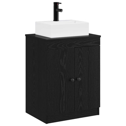 vidaXL Bathroom Furniture Set Black Oak Engineered Wood