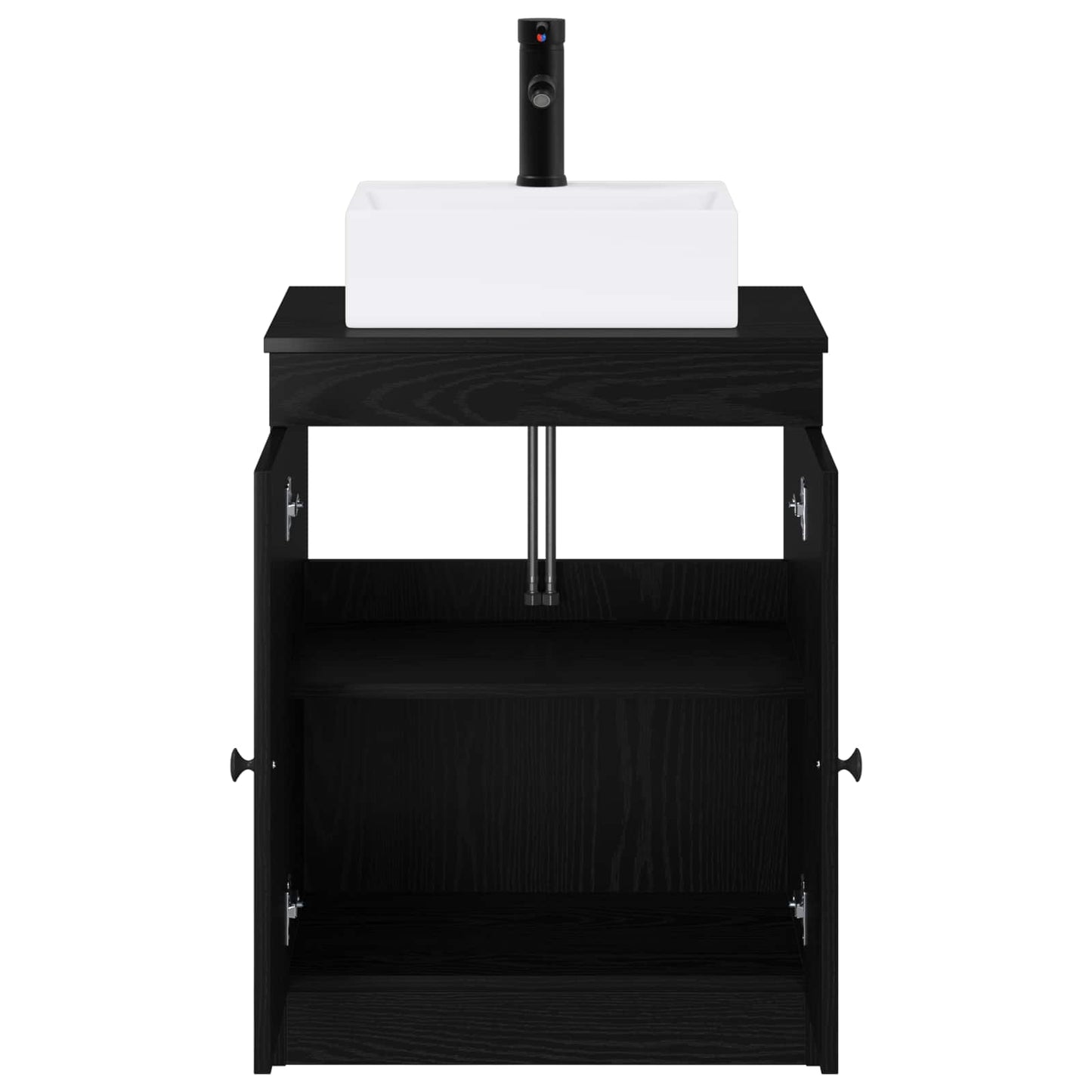 vidaXL Bathroom Furniture Set Black Oak Engineered Wood