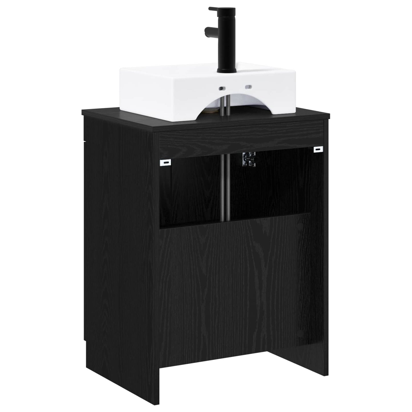 vidaXL Bathroom Furniture Set Black Oak Engineered Wood