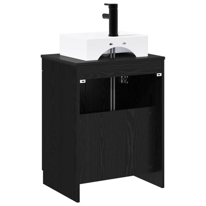 vidaXL Bathroom Furniture Set Black Oak Engineered Wood
