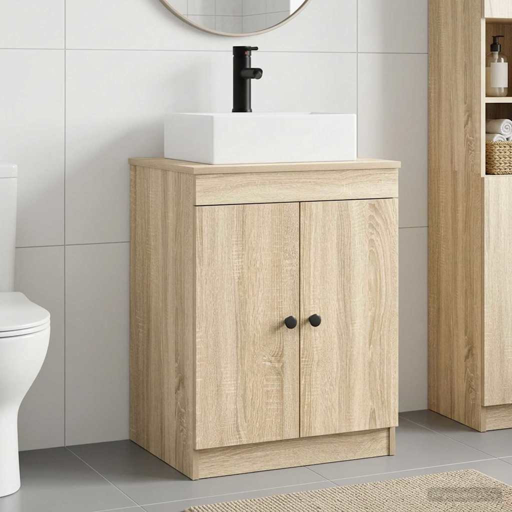vidaXL Bathroom Furniture Set Sonoma Oak Engineered Wood