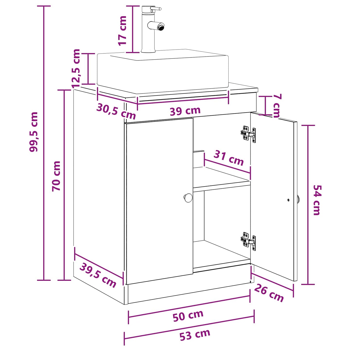 vidaXL Bathroom Furniture Set Sonoma Oak Engineered Wood