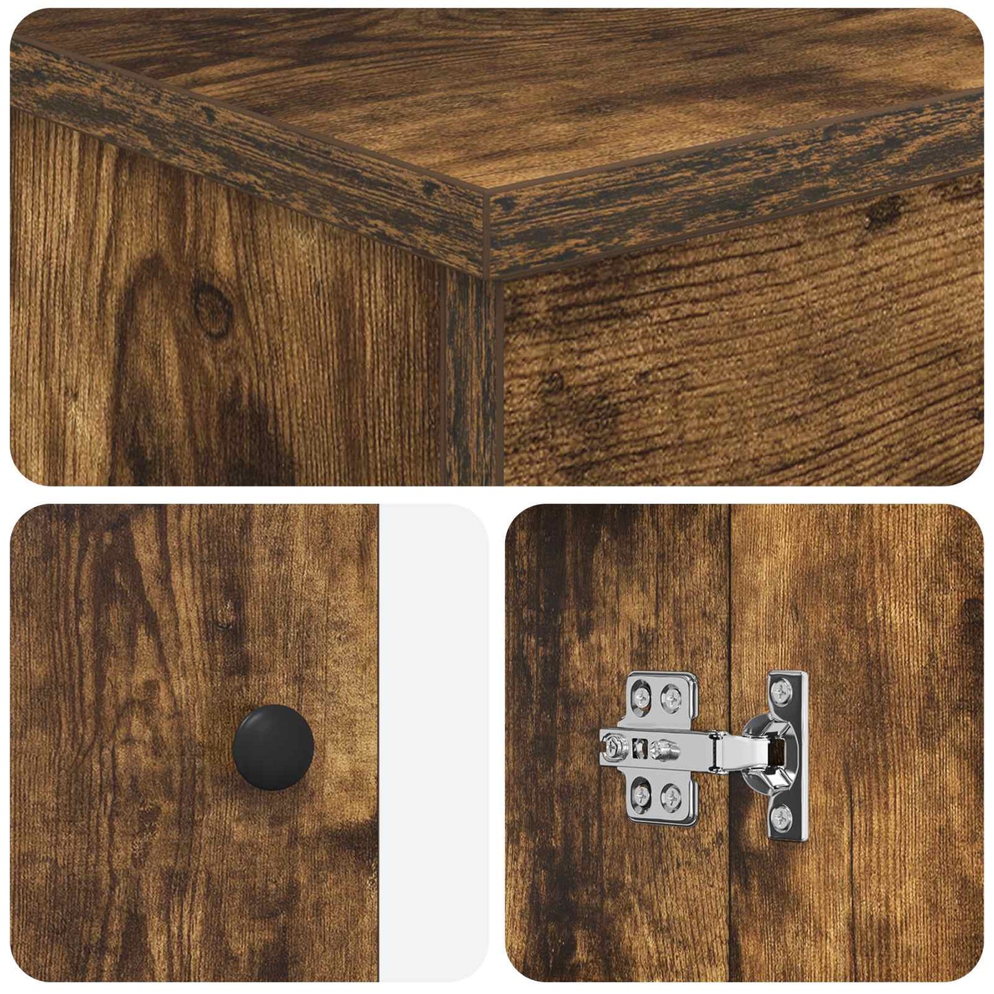 vidaXL Bathroom Furniture Set Smoked Oak Engineered Wood