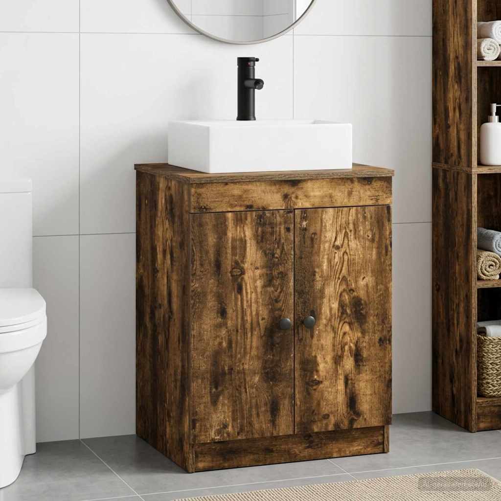 vidaXL Bathroom Furniture Set Smoked Oak Engineered Wood