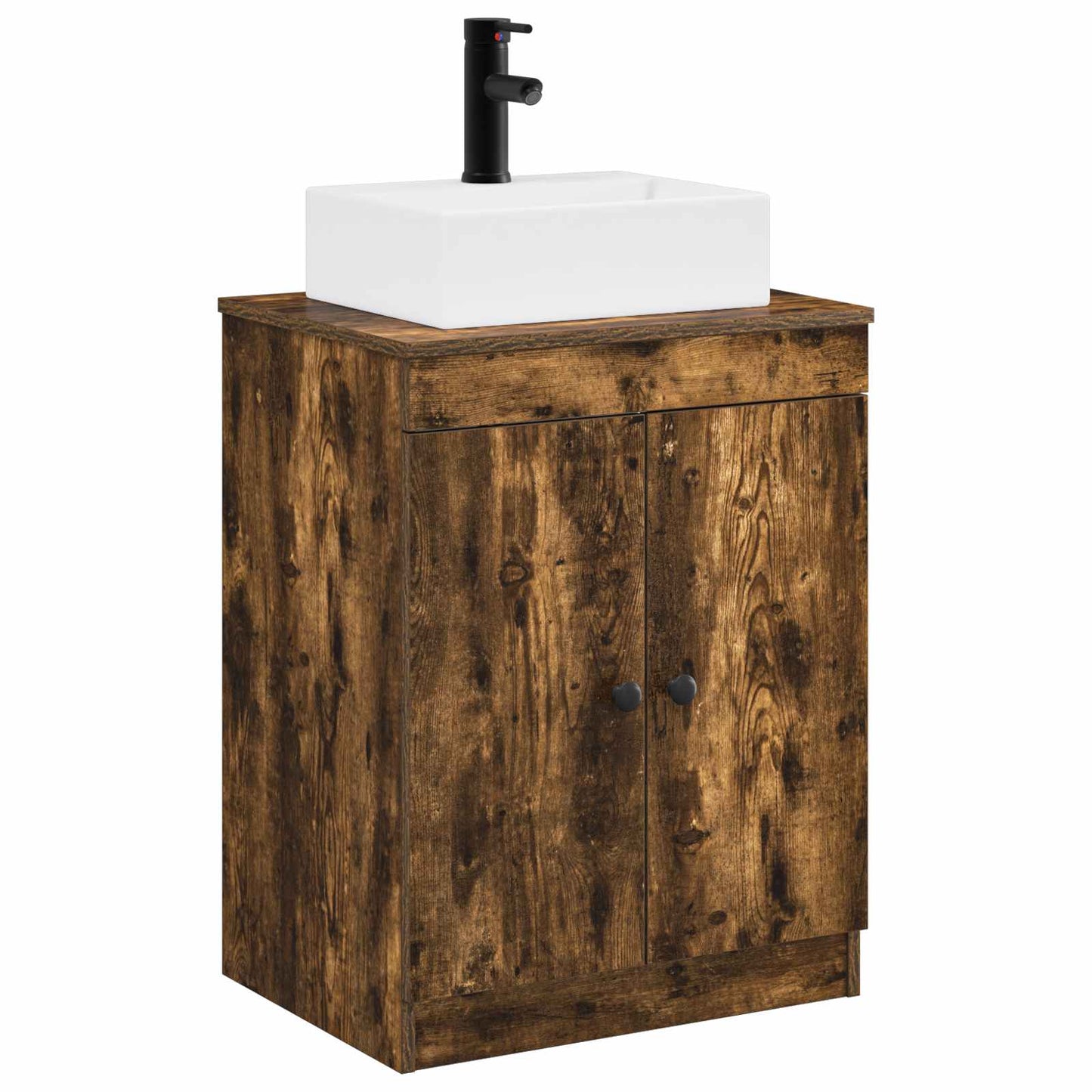 vidaXL Bathroom Furniture Set Smoked Oak Engineered Wood
