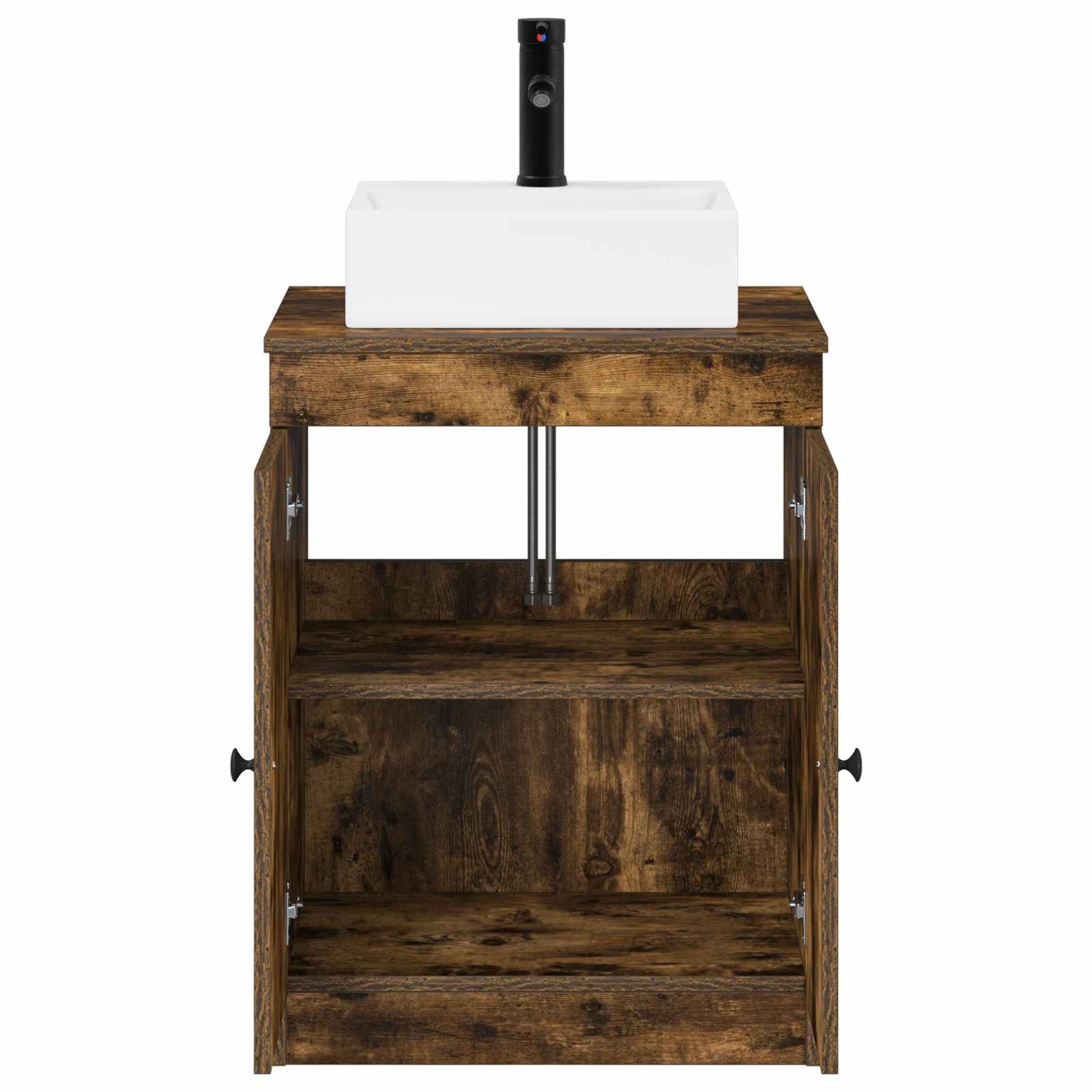 vidaXL Bathroom Furniture Set Smoked Oak Engineered Wood