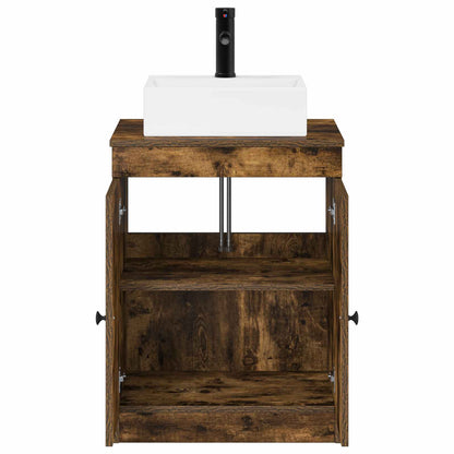 vidaXL Bathroom Furniture Set Smoked Oak Engineered Wood