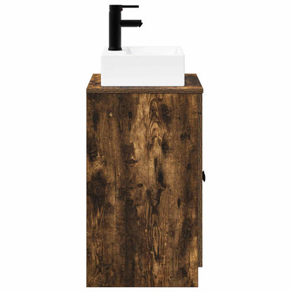 vidaXL Bathroom Furniture Set Smoked Oak Engineered Wood