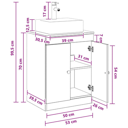 vidaXL Bathroom Furniture Set Smoked Oak Engineered Wood