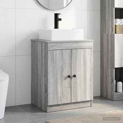 vidaXL Bathroom Furniture Set Grey Sonoma Engineered Wood