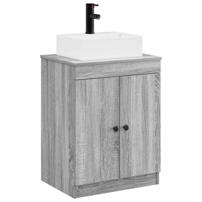 vidaXL Bathroom Furniture Set Grey Sonoma Engineered Wood
