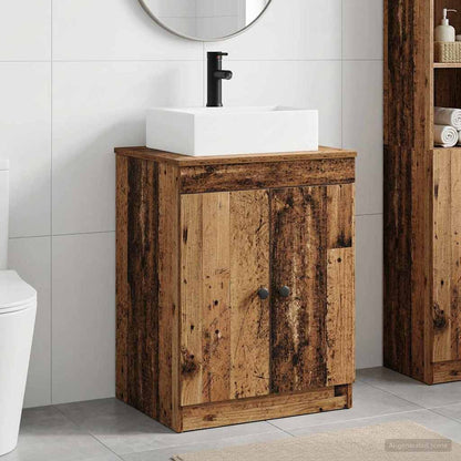 vidaXL Bathroom Furniture Set Old Wood Engineered Wood