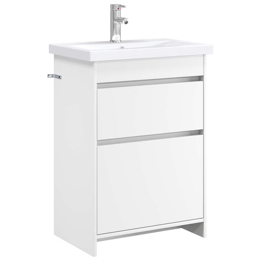 vidaXL Bathroom Furniture Set White 61 x 40 x 84.5 cm Engineered Wood