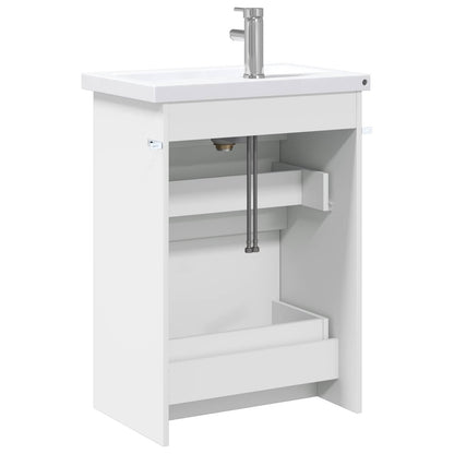 vidaXL Bathroom Furniture Set White 61 x 40 x 84.5 cm Engineered Wood