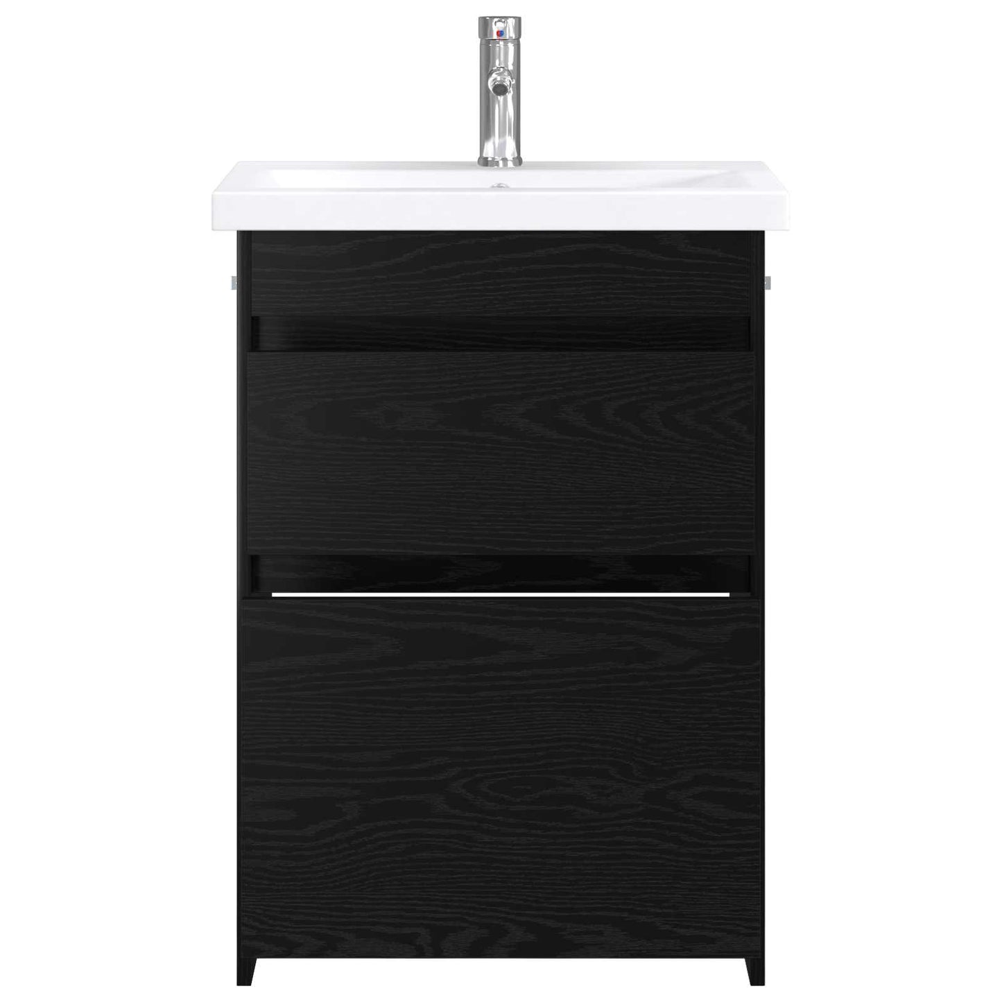 vidaXL Bathroom Furniture Set Black Oak 61 x 40 x 84.5 cm