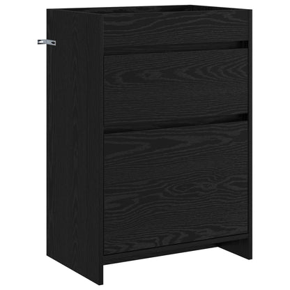 vidaXL Bathroom Furniture Set Black Oak 61 x 40 x 84.5 cm