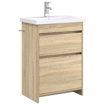 vidaXL Bathroom Furniture Set Sonoma Oak 61 x 40 x 84.5 cm
