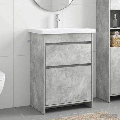 vidaXL Bathroom Furniture Set Concrete Grey 61 x 40 x 84.5 cm