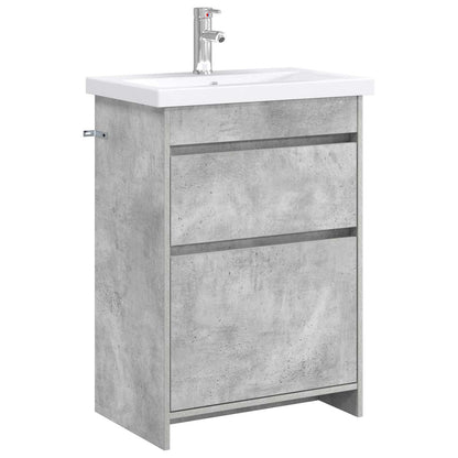 vidaXL Bathroom Furniture Set Concrete Grey 61 x 40 x 84.5 cm