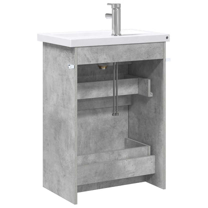 vidaXL Bathroom Furniture Set Concrete Grey 61 x 40 x 84.5 cm
