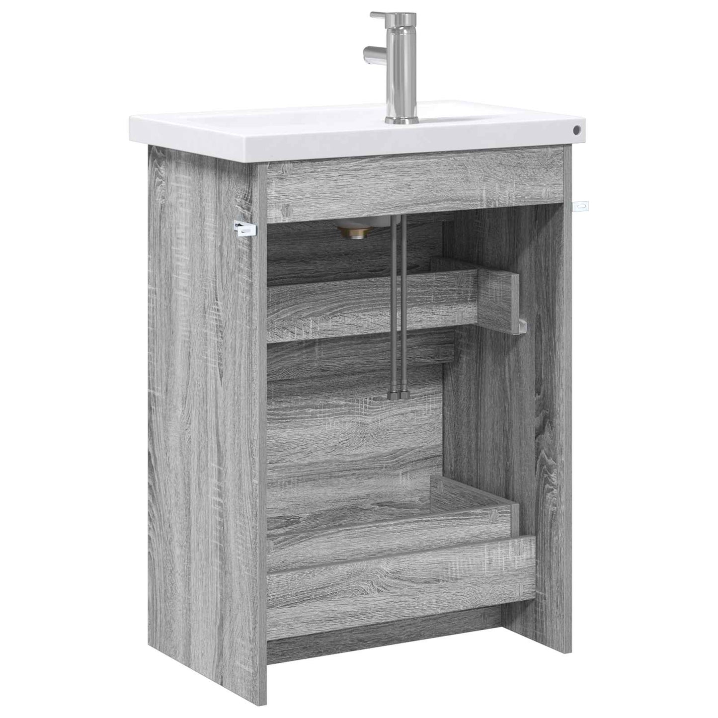vidaXL Bathroom Furniture Set Grey Sonoma 61 x 40 x 84.5 cm