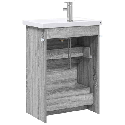 vidaXL Bathroom Furniture Set Grey Sonoma 61 x 40 x 84.5 cm
