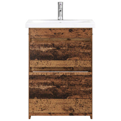 vidaXL Bathroom Furniture Set Old Wood 61 x 40 x 84.5 cm