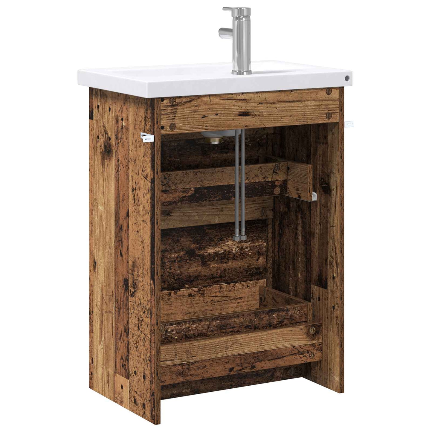 vidaXL Bathroom Furniture Set Old Wood 61 x 40 x 84.5 cm