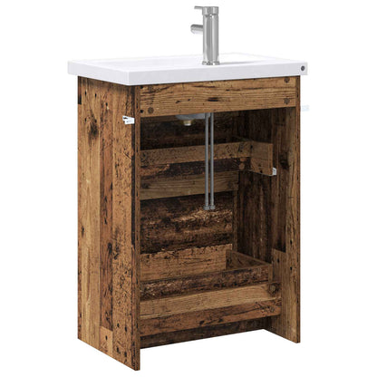 vidaXL Bathroom Furniture Set Old Wood 61 x 40 x 84.5 cm