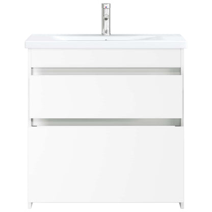 vidaXL Bathroom Furniture Set White 81 x 40 x 84.5 cm Engineered Wood