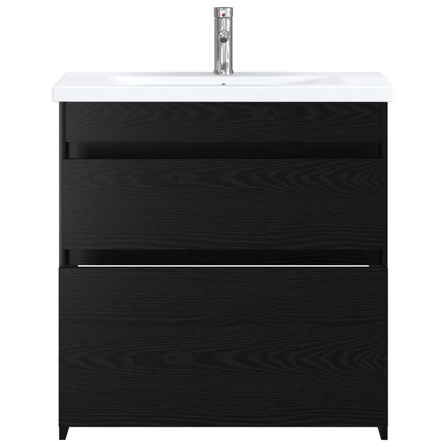 vidaXL Bathroom Furniture Set Black Oak 81 x 40 x 84.5 cm