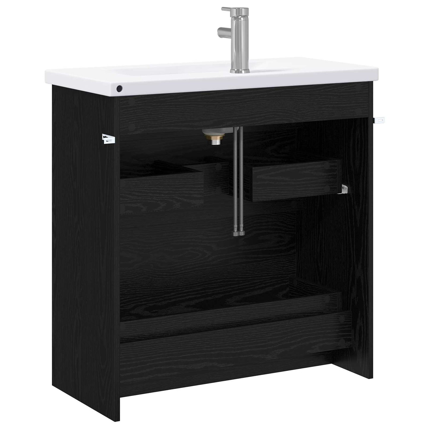 vidaXL Bathroom Furniture Set Black Oak 81 x 40 x 84.5 cm