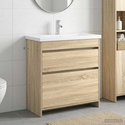 vidaXL Bathroom Furniture Set Sonoma Oak 81 x 40 x 84.5 cm
