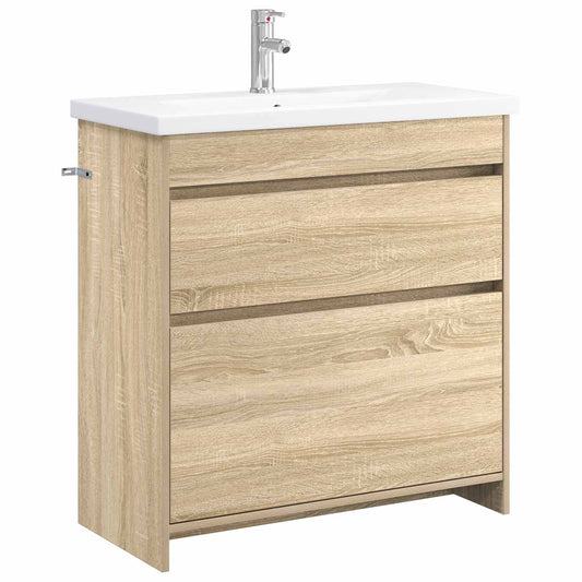 vidaXL Bathroom Furniture Set Sonoma Oak 81 x 40 x 84.5 cm