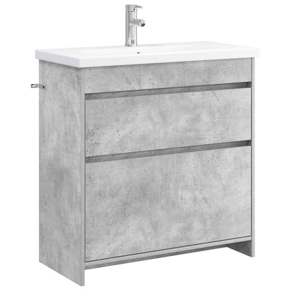 vidaXL Bathroom Furniture Set Concrete Grey 81 x 40 x 84.5 cm