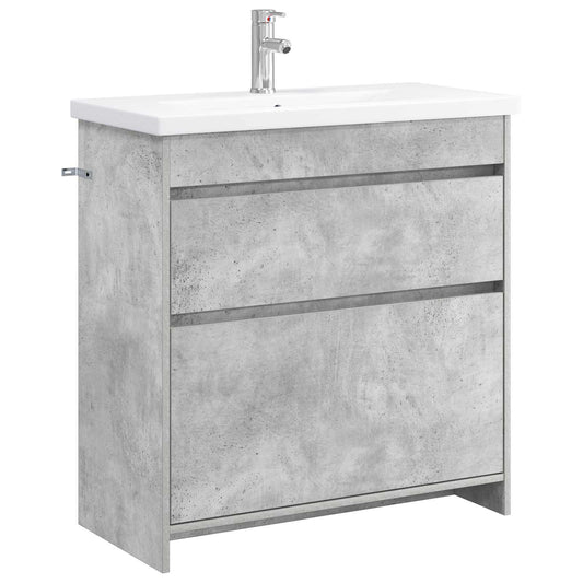 vidaXL Bathroom Furniture Set Concrete Grey 81 x 40 x 84.5 cm