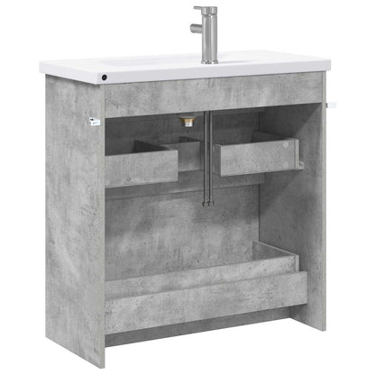 vidaXL Bathroom Furniture Set Concrete Grey 81 x 40 x 84.5 cm