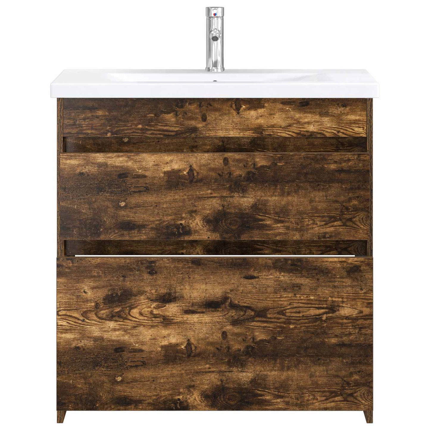 vidaXL Bathroom Furniture Set Smoked Oak 81 x 40 x 84.5 cm