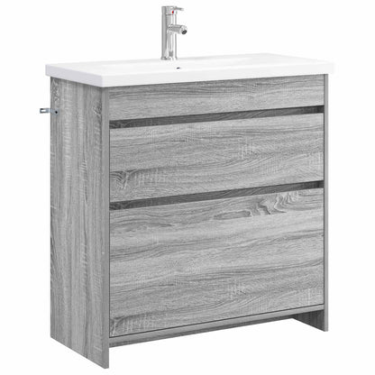 vidaXL Bathroom Furniture Set Grey Sonoma 81 x 40 x 84.5 cm