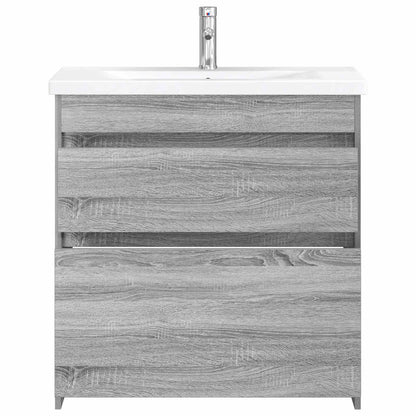 vidaXL Bathroom Furniture Set Grey Sonoma 81 x 40 x 84.5 cm