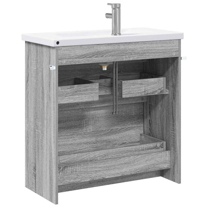 vidaXL Bathroom Furniture Set Grey Sonoma 81 x 40 x 84.5 cm