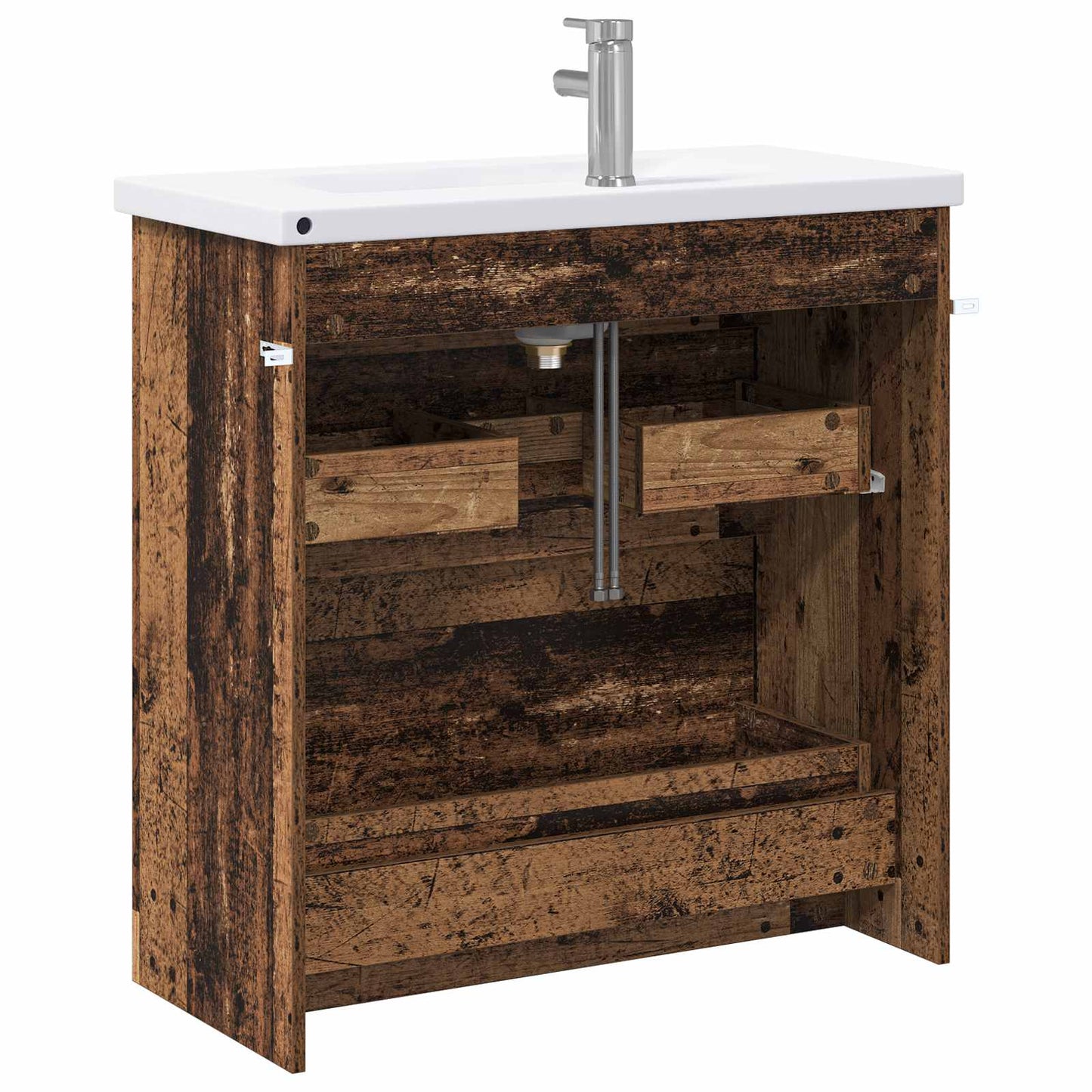 vidaXL Bathroom Furniture Set Old Wood 81 x 40 x 84.5 cm